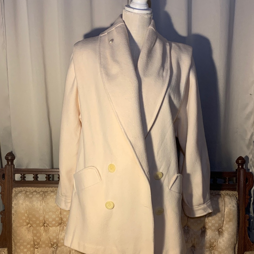 David Benjamin Collection Elegant Cream Women's Pea Coat
